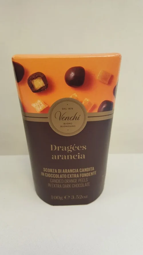 VENCHI DRAGEES ARANCIA CANDITA CON CIOCCOLATO FONDENTE GR.100 (124345)