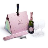 FRANCIACORTA BRUT ROSE’ CL.75 12,5° + 2 FLUTE + STELLINE CONFEZIONE PARTY BERLUCCHI